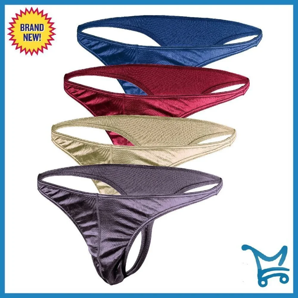 Men's Satin Thong Underwear Multi Pack - Silky Comfort & Support